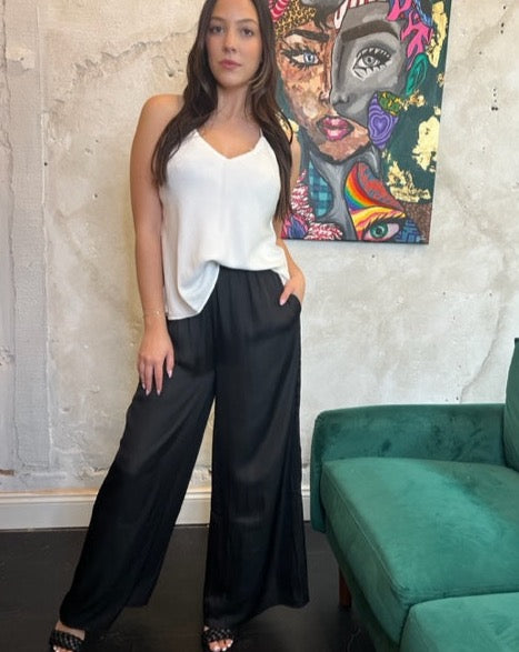 
            
                Load image into Gallery viewer, Wide Leg Satin Pants
            
        